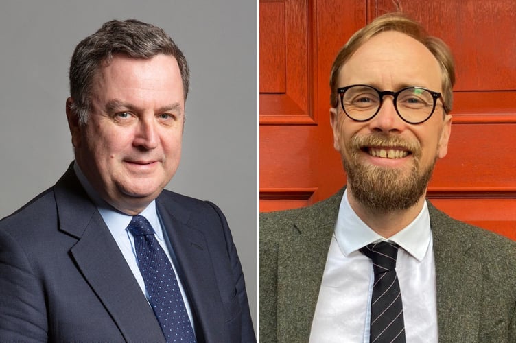 Conservative candidate Mel Stride, left, and Labour candidate Ollie Pearson