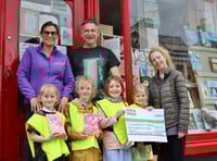 Crediton bookshop’s donation to local pre-school 