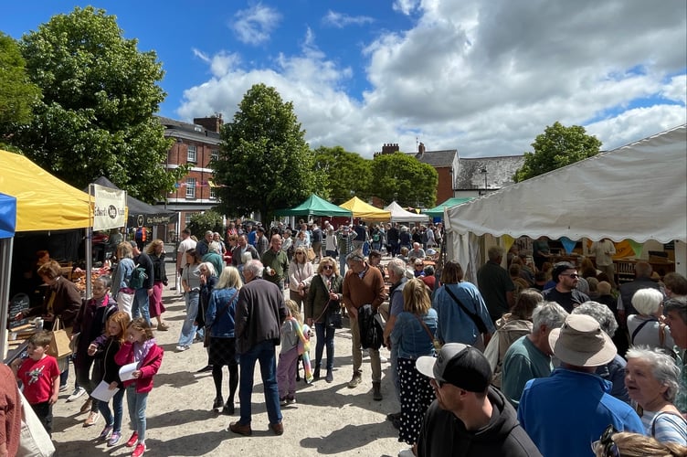 Crowds of people at Crediton Food and Drink Festival 2024 (Will Goddard, Crediton Courier)