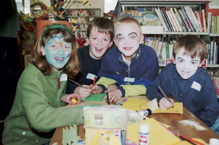 In April 2001, children enjoyed Easter activities at Crediton Library