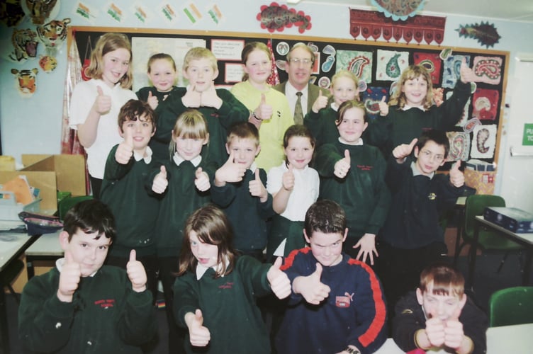 In April 2001, children at North Tawton Primary School were happy they had been given a 'good' Ofsted report DSC00533