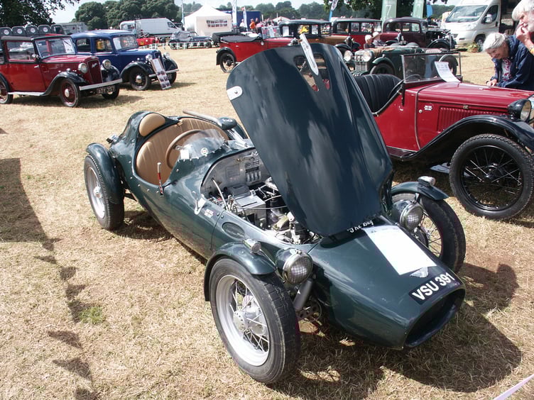 Crash Box Car Rally. Powderham.
A racing car based on a humble 1937 Austin Seven, complete with 747cc engine , at last year's event
