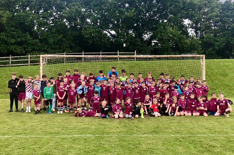 Some of the Copplestone United FC players.