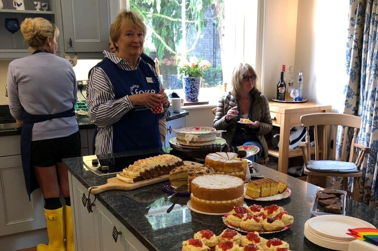 Guests enjoyed tea, coffee, cakes and scones with jam and cream