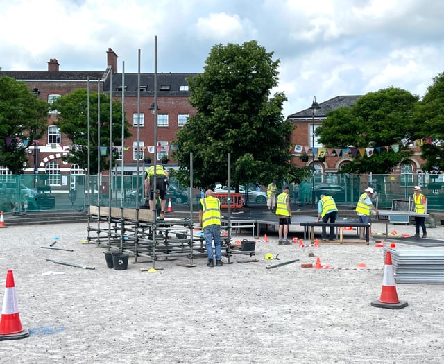 Stage set for Shakespeare in Crediton