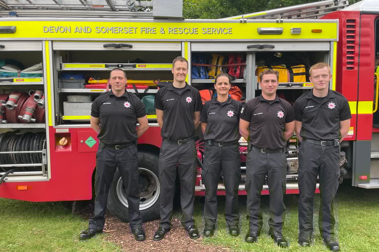Crediton firefighters took a fire engine to the school fete.  AQ 5554
