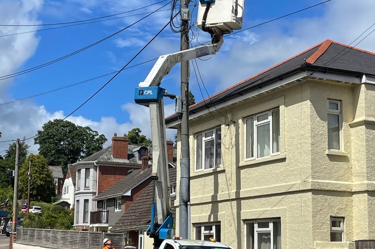 A National Grid engineer at work in Searle Street this afternoon, June 27.  AQ 6085
