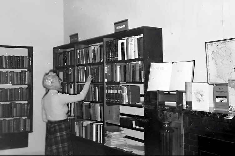 When Crediton Library’s home was at the former Liberal Club in Crediton, now The Kirton Cow public house.