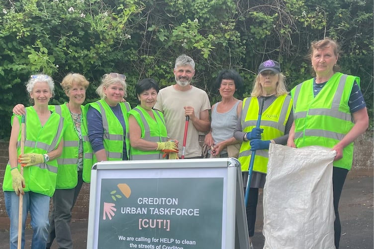 The volunteers who took part in the last Crediton Urban Taskforce action event at Pounds Hill.
