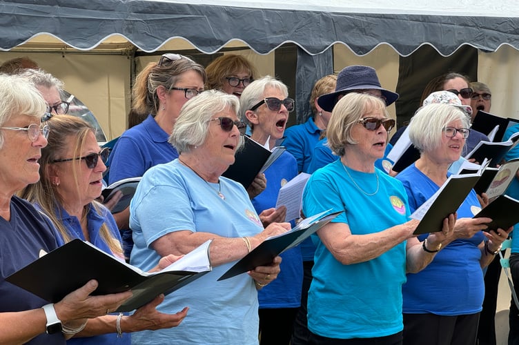 Some of Copplestone Community Choir which sang at the Fete. AQ 6363