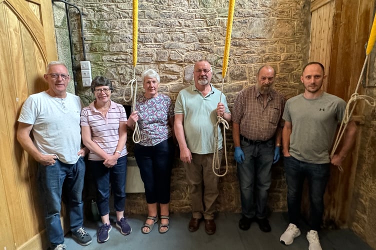 The bellringers from Zeal Monachorum and Winkleigh who rang the church bells before the fete began.  AQ 6181
