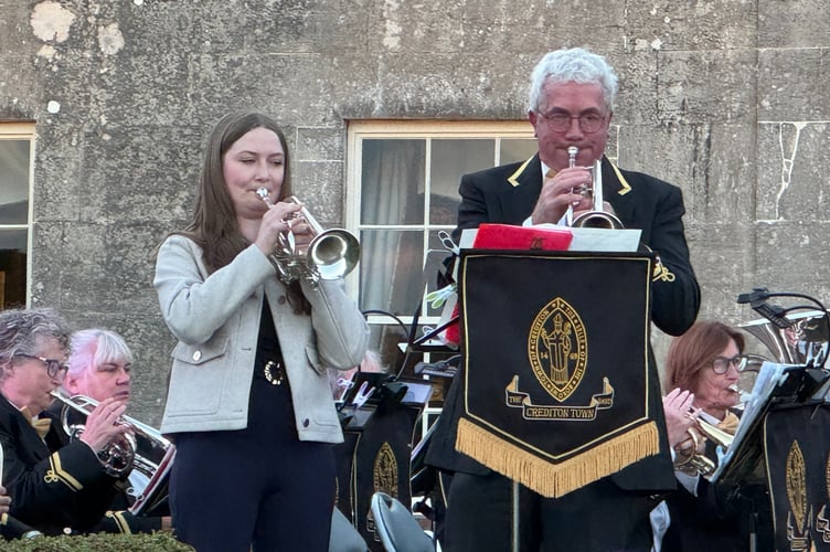 Guest soloist Megan Newbery and Crediton Town Band’s Ady Nuthall played a duet. AQ 7173