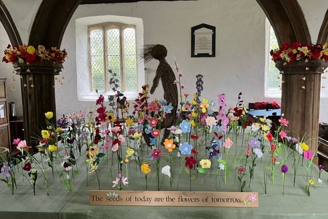 A part of the display inside Dowland Church.