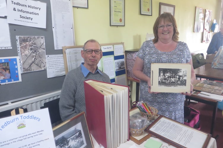 Karen Fletcher and Malcolm Little of Tedburn History and Information Society. SR 3480
