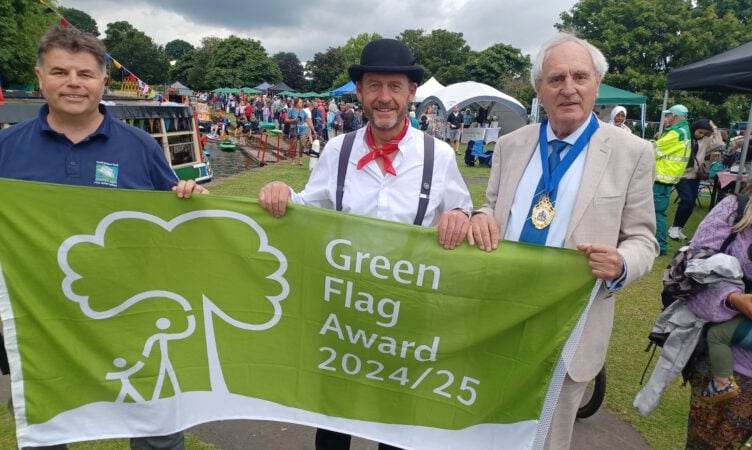 Grand Western Canal Country Park Manager Mark Baker, Tiverton Canal Co Managing Director Philip Brind, Cllr John Hart