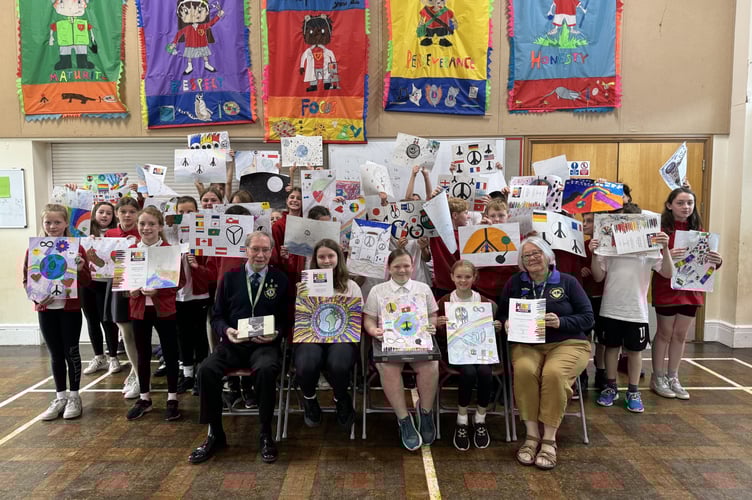 Hayward's pupils with their peace posters