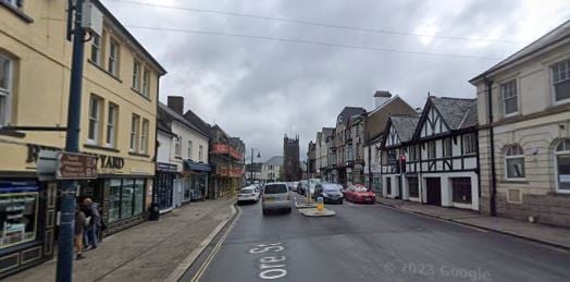 The main street through Okehampton.

