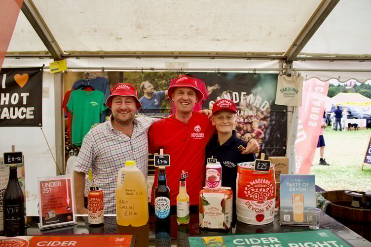 Local cider brewers Sandford Orchards at the Mid Devon Show
