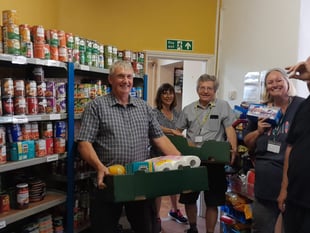 Crediton Foodbank’s shelves filled