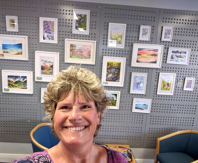 Karen’s art on display at Crediton Library
