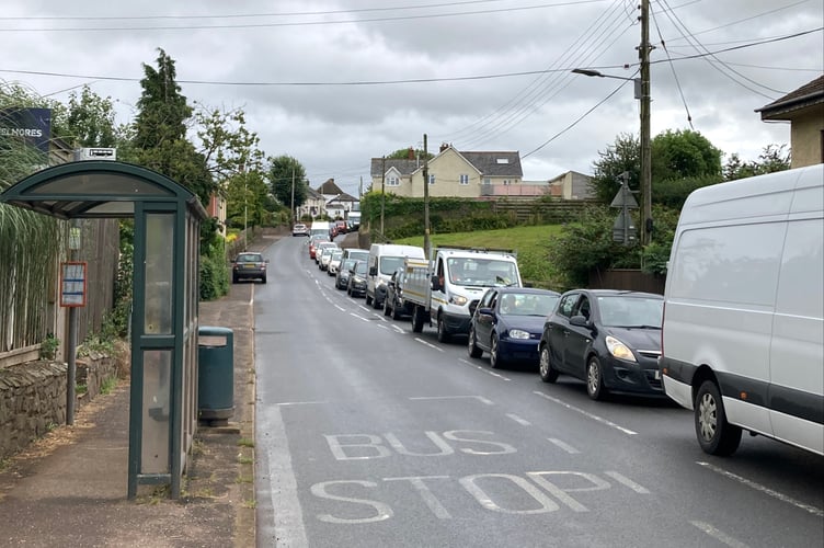 Long tailbacks on A377 through Copplestone