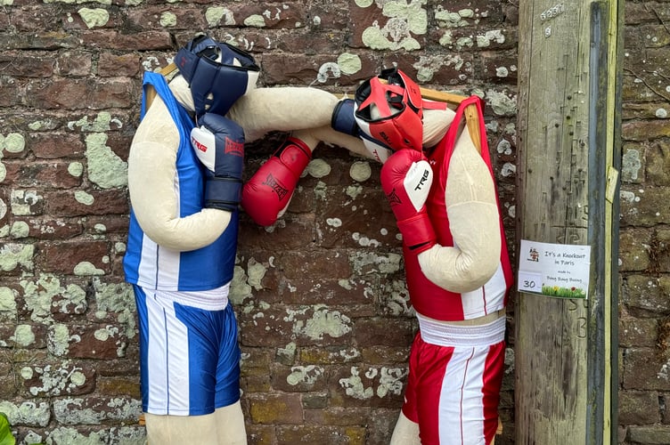 An amazing Olympics-themed scarecrow at Sandford.