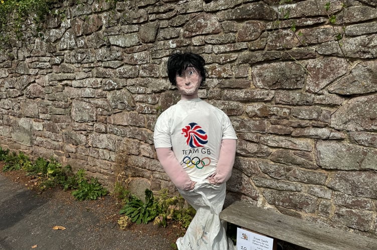 An amazing Olympics-themed scarecrow at Sandford.