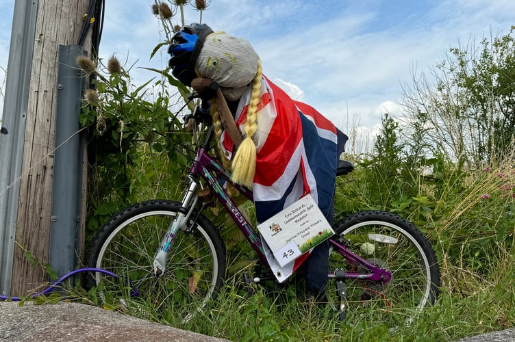 An amazing Olympics-themed scarecrow at Sandford.