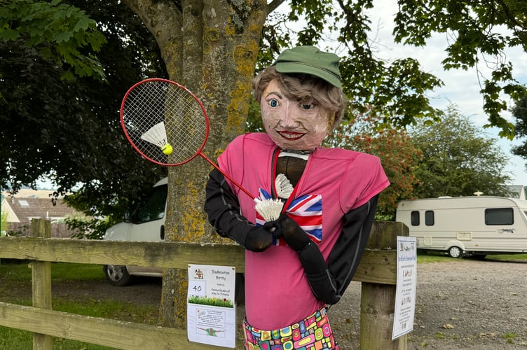 An amazing Olympics-themed scarecrow at Sandford.