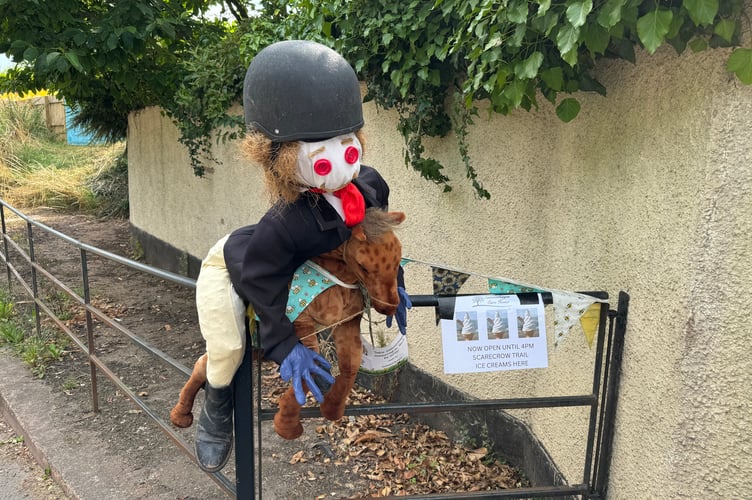 An amazing Olympics-themed scarecrow at Sandford.