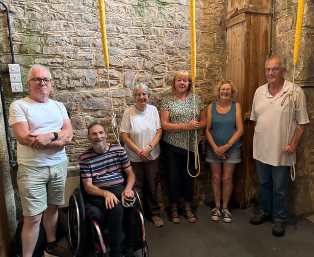 Bellringer Mike rang from his wheelchair