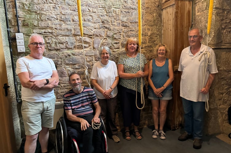The bellringers which visited Coldridge to ring a peal on the bells at St Matthew’s Church.  AQ 0484
