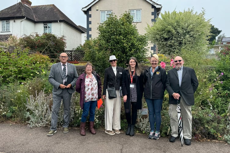 RHS Britain in Bloom judges saw the work Sustainable Crediton has done in Crediton during their visit to Crediton. AQ 7669