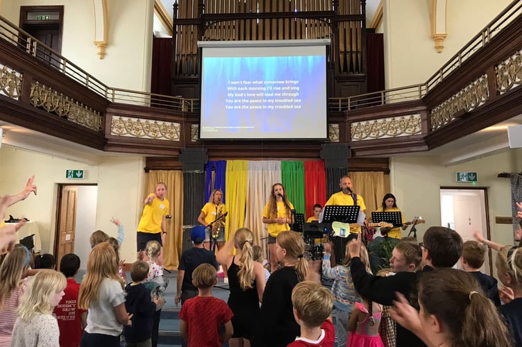 Singing worship songs