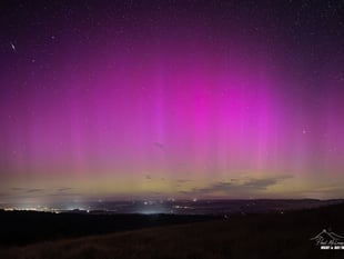 Aurora and meteor over Crediton
