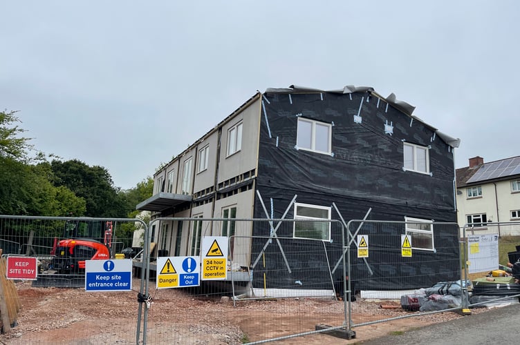 The Zed Pod homes at Sandford after being delivered to the village.