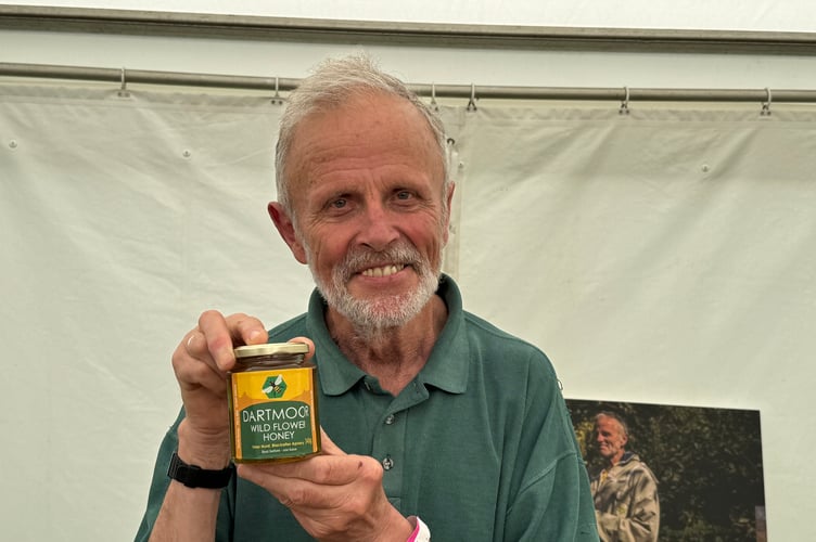 Dartmoor Wildflower Honey was available courtesy of Peter Hunt of Blackaller Bees of North Bovey. AQ 0638