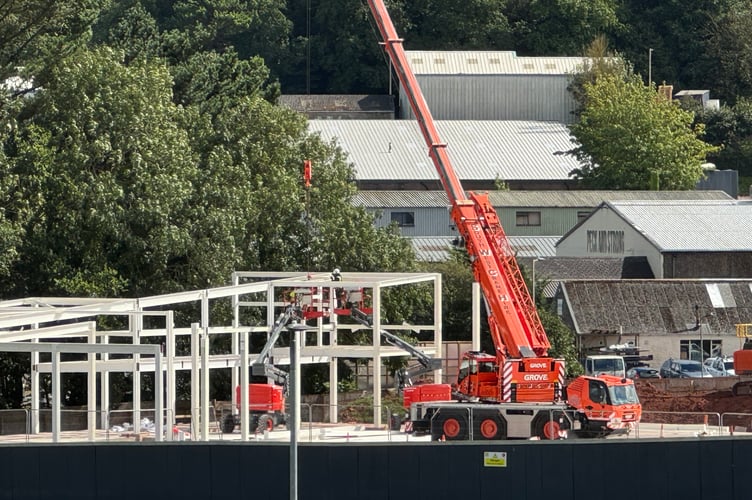 Work underway at the Crediton Lidl store site. AQ 1295