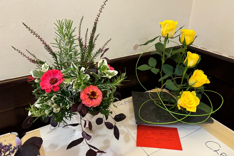 Some lovely floral displays at Sandford Summer Show.  AQ 1542
