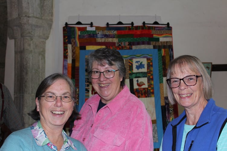 Left to right, the organisers of the Hittisleigh Craft Fair, Sheila Matthews, Teresa Bowen and Edna Beasley.  SR 9662