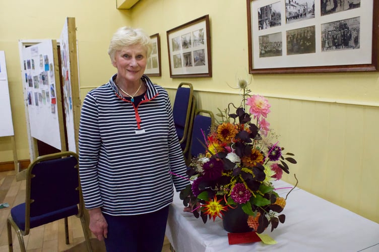 Celia Boughton's arrangement won first prize in the floral fireworks category