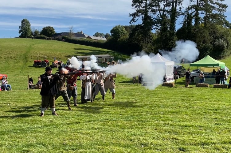Wardour Garrison firing muskets