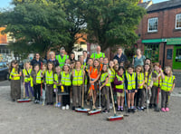 Brownies praised for Crediton Town Square tidy up