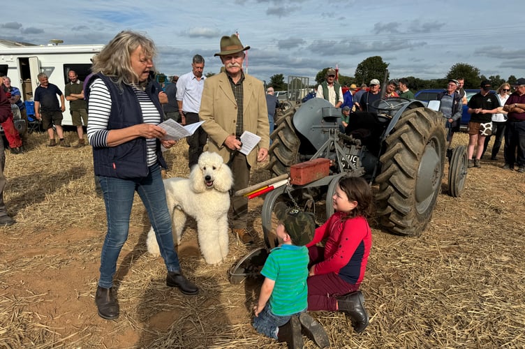 During the blessing of the plough by Gail Whalley, churchwarden at Cadbury Church.  AQ 3122