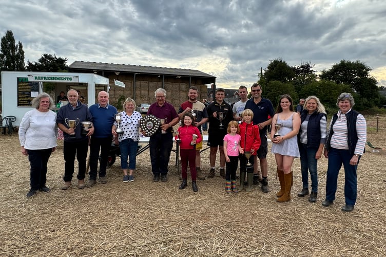 Trophy winners at Cheriton Fitzpaine and District Ploughing Match and Produce Show. AQ 3187