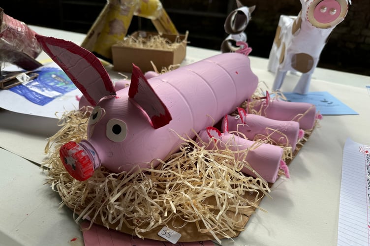 One of the children’s competition entries at Cheriton Fitzpaine match.  AQ 3086

