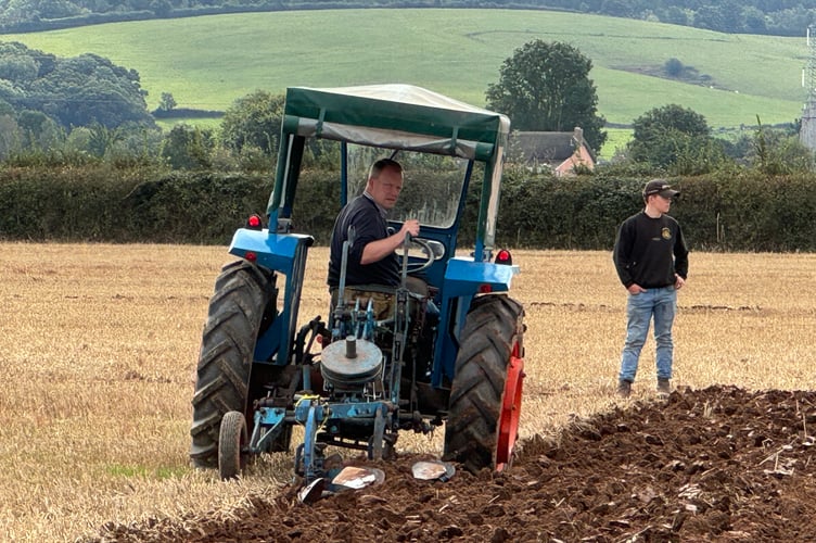 Tom Walling ploughing at Cheriton Fitzpaine match.  AQ 3022
