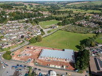 Great drone shots of Crediton and the building of its new Lidl store