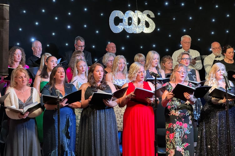 CODS members on stage for ‘Walking the West End’.  AQ 3677
