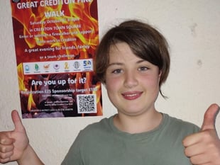 Youngster to brave hot coals for charity